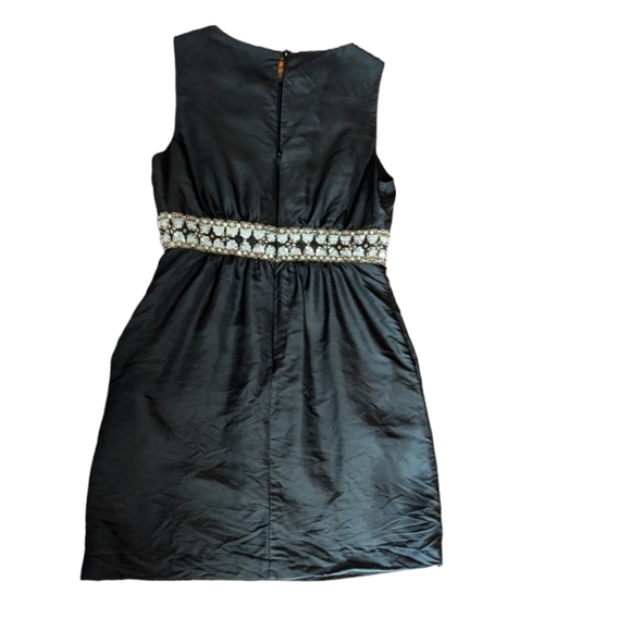Tibi 100% silk black sleeveless short party dress with sequins/ beads sz 6 - Picture 4 of 11